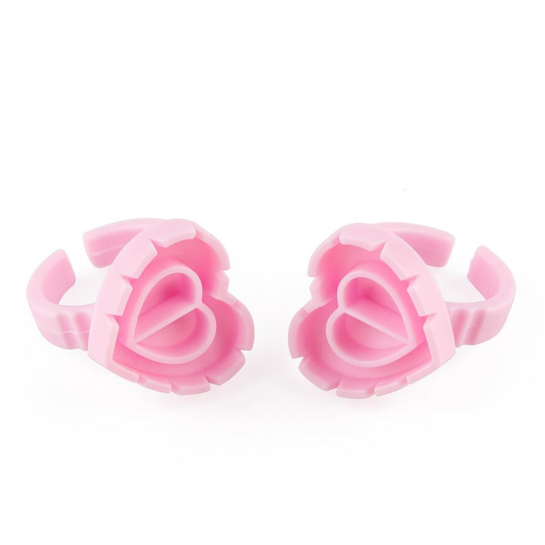 Pink Heart Glue Rings