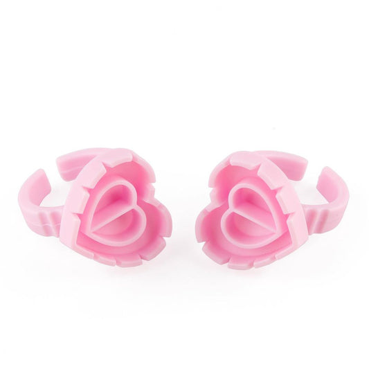 Pink Heart Glue Rings