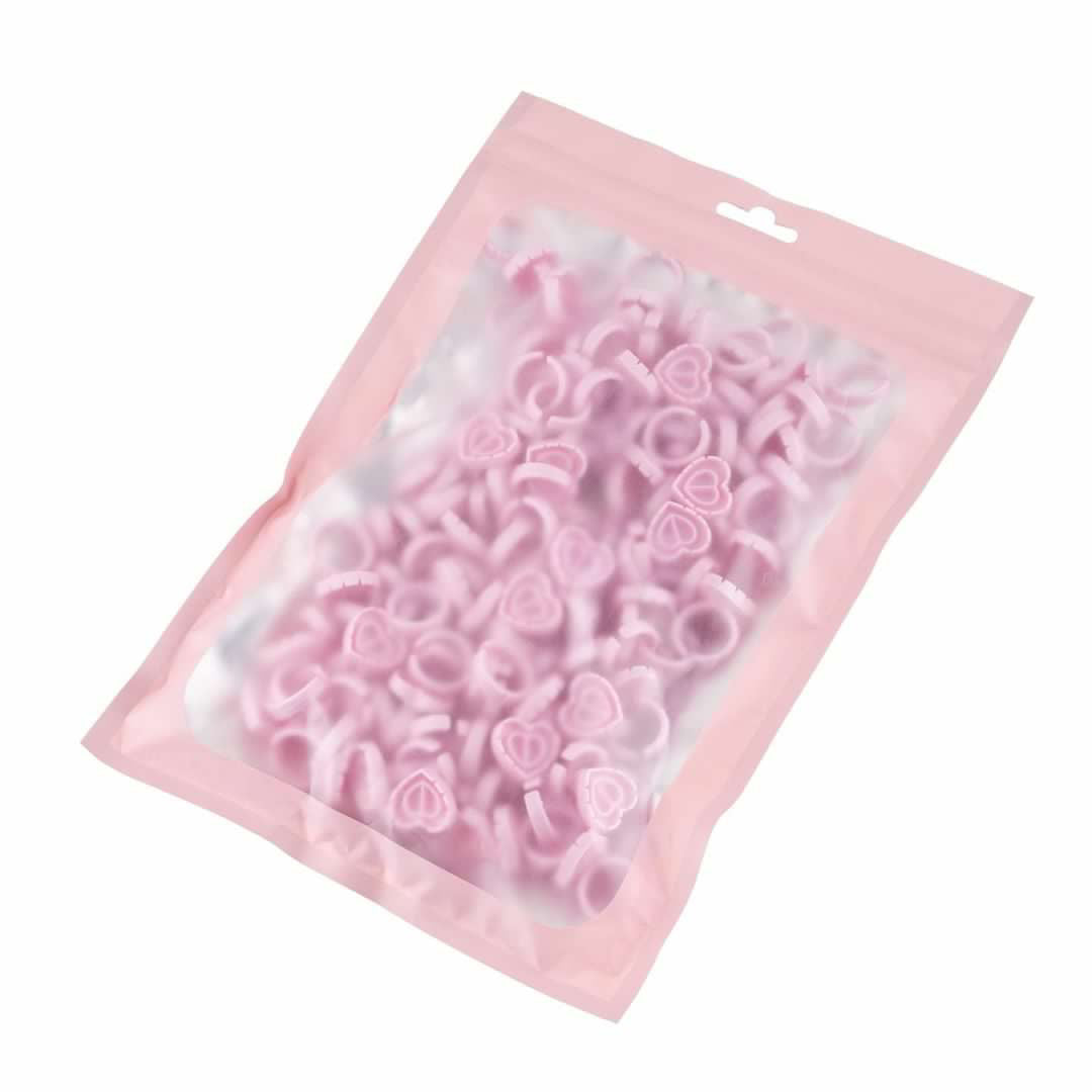 Pink Heart Glue Rings