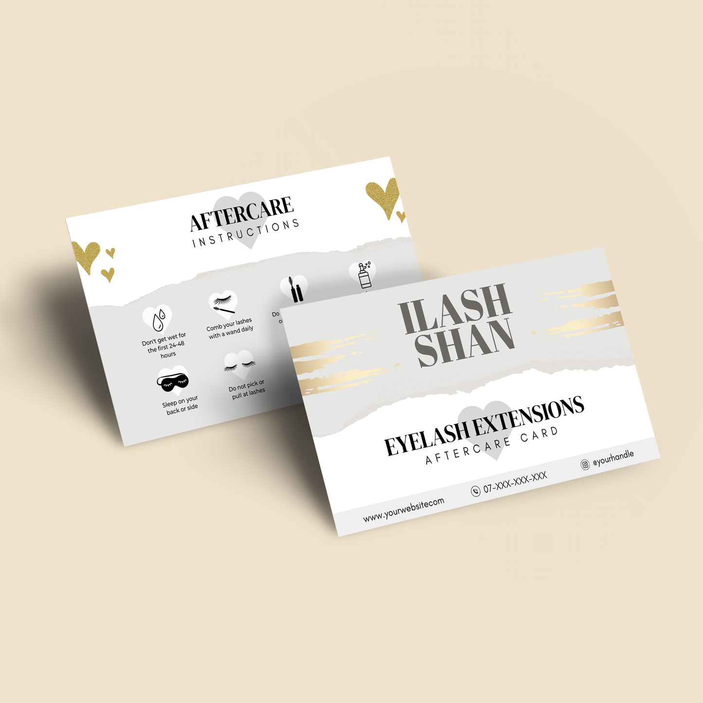 Eyelash Aftercare Cards